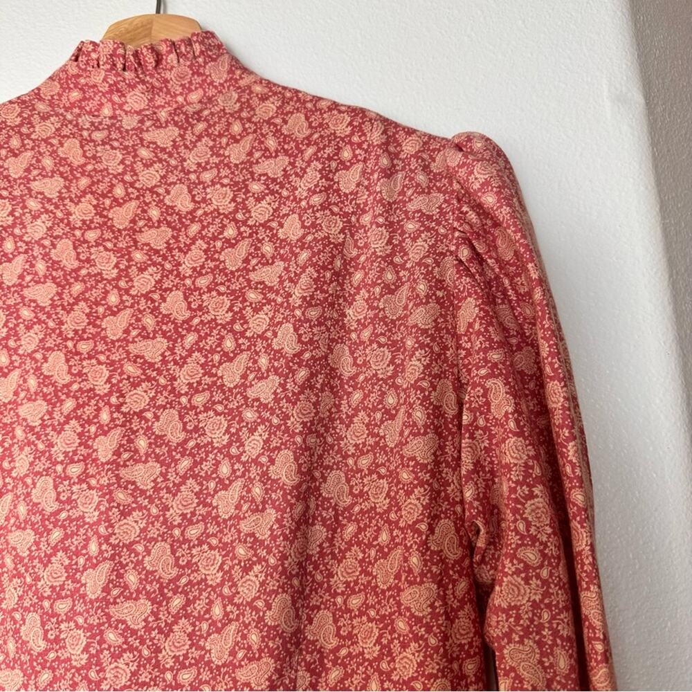 Vintage Priscilla Cottage Core Prairie Dress Pink Cottagecore Boho 1970s - Picture 5 of 11